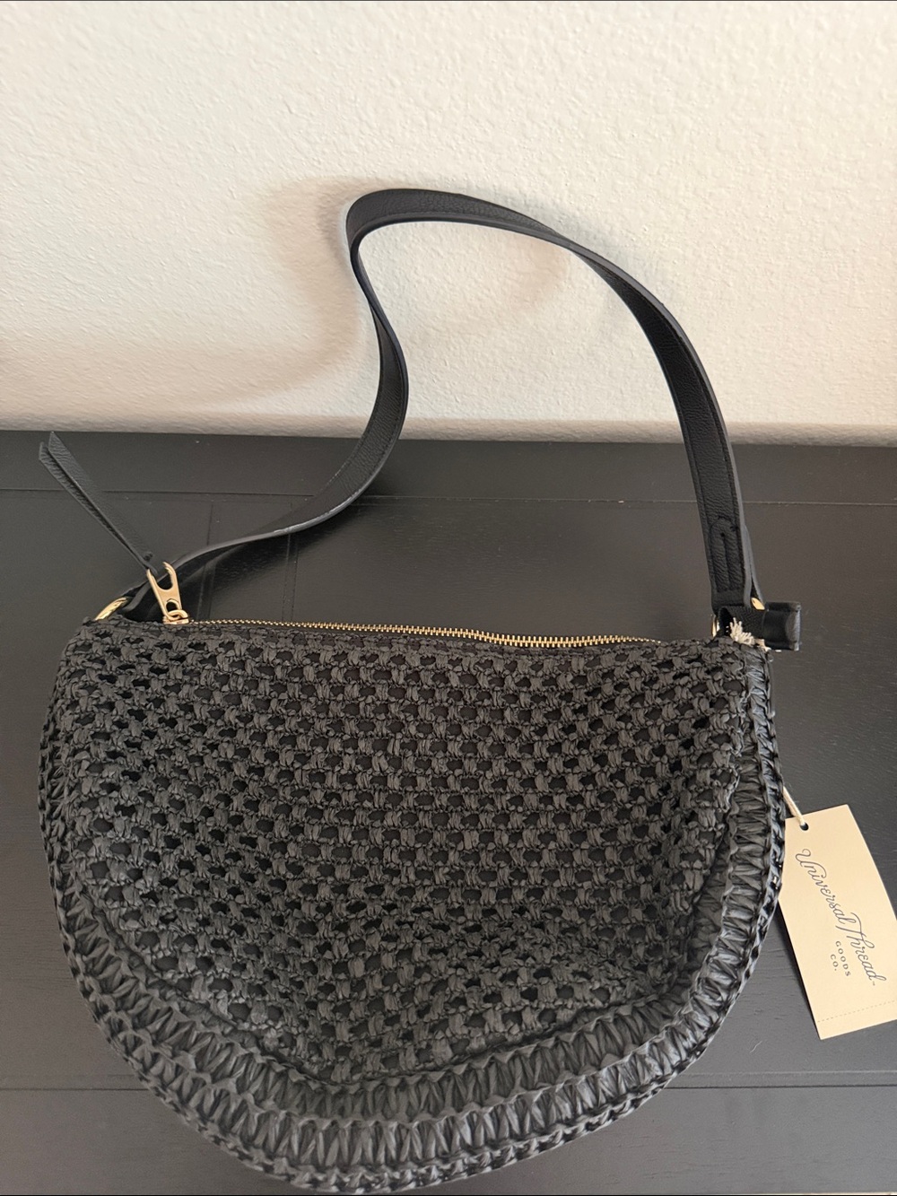 NWT Universal Thread Black Woven Shoulder Bag